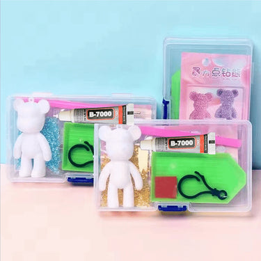 Bear Creative Keychain with Diamond Stone